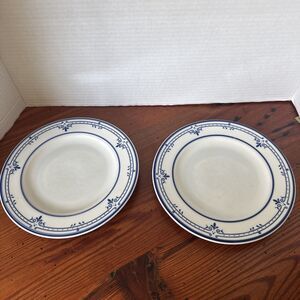 Mikasa Newport Blue and White Cera Stone 8" Salad Plates Set Of 2